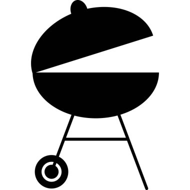 Barbeque Grill Glyph Icon Vector