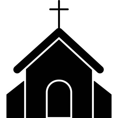 Church Christian Glyph Icon Vector
