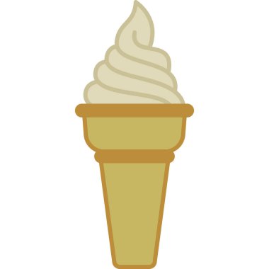  Ice Cream Cone Filled Outline Icon Vector