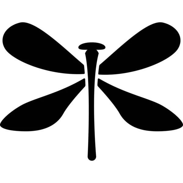 Dragonfly Insect Glyph Icon Vector —  Vetores de Stock