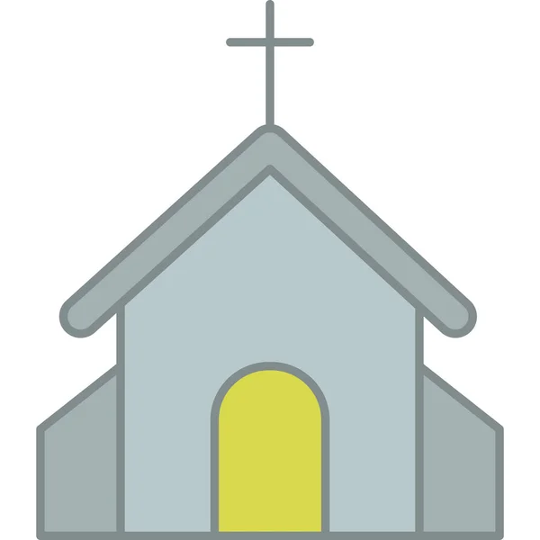 Church Christian Filled Outline Icon Vector — стоковый вектор