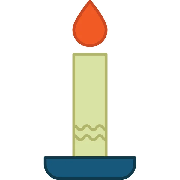 Candle With Cross Filled Outline Icon Vector — 스톡 벡터