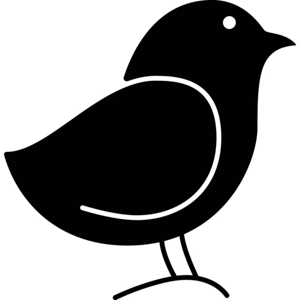 Chick Animal Glyph Icon Vector — 스톡 벡터