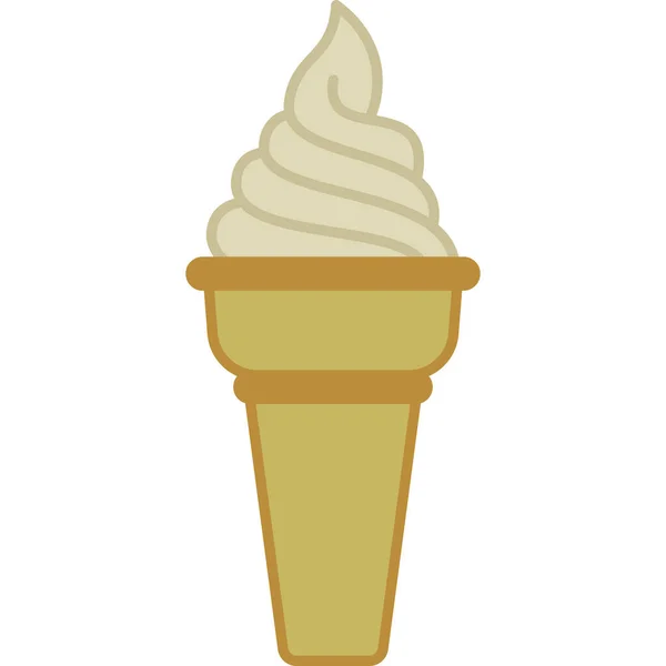 Ice Cream Cone Filled Outline Icon Vector — Stock Vector