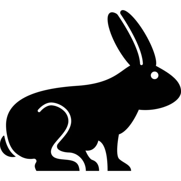 Rabbit Animal Glyph Icon Vector — Vetor de Stock