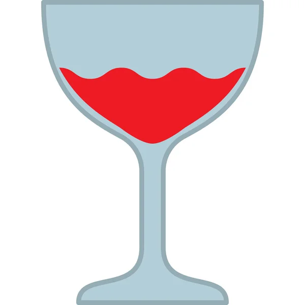 Wine Glass Filled Outline Icon Vector —  Vetores de Stock