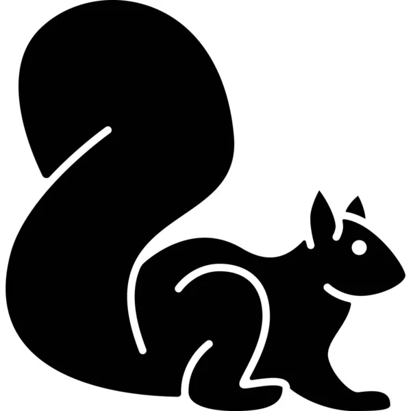 Squirrel Animal Glyph Icon Vector — Image vectorielle