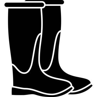 Rubber Boot Glyph Icon Vector