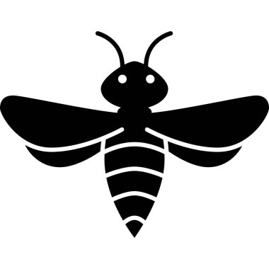 Bee Insect Glyph Icon Vector