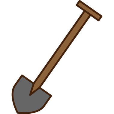 Shovel Tool Filled Outline Icon Vector
