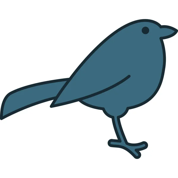 Bird Animal Filled Outline Icon Vector — Vettoriale Stock