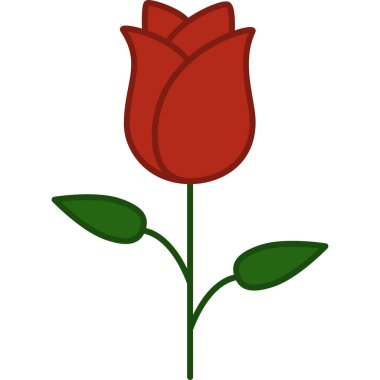 Rose Flower Filled Outline Icon Vector