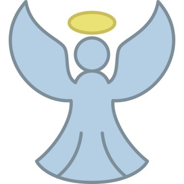  Angel With Holy Sign Filled Outline Icon Vector