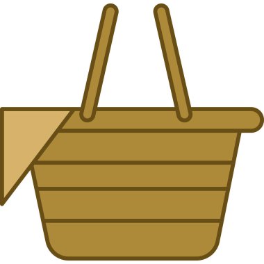 Picnic Basket Filled Outline Icon Vector