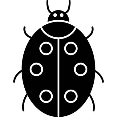 Ladybug Beetle Glyph Icon Vector