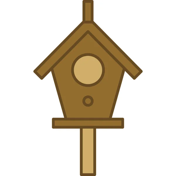 Bird House Filled Outline Icon Vector — Stock Vector