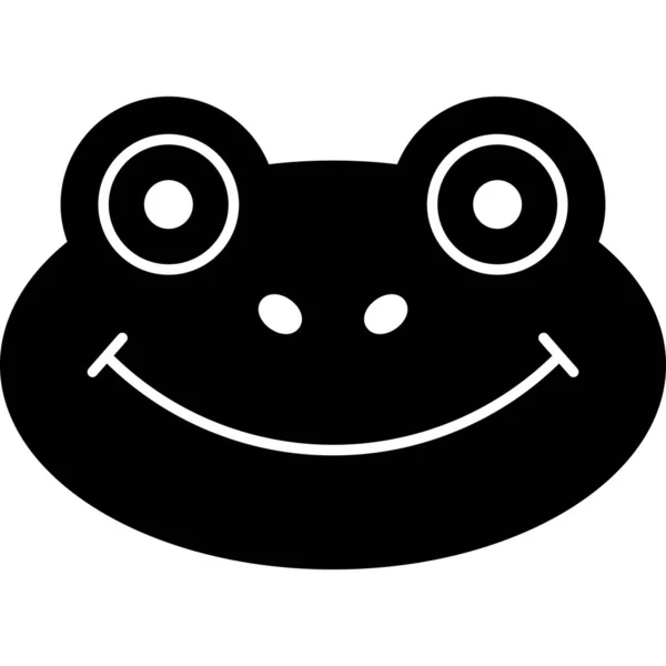 Vector de icono de glifo animal de rana — Vector de stock