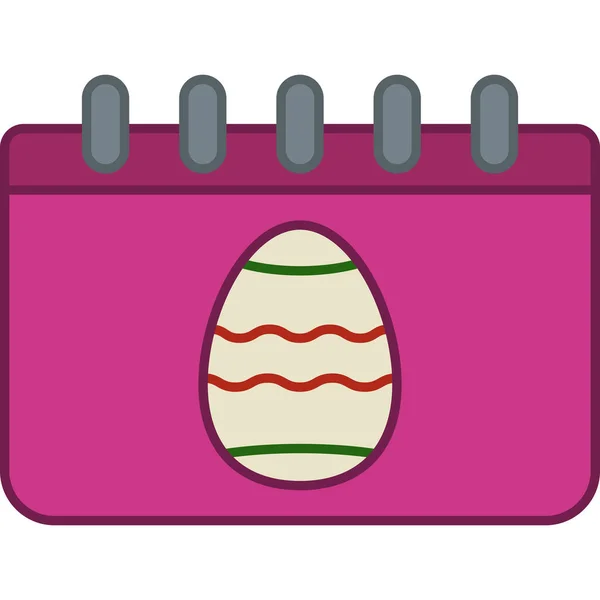 Calendar Easter Egg Filled Outline Icon Vector — стоковый вектор