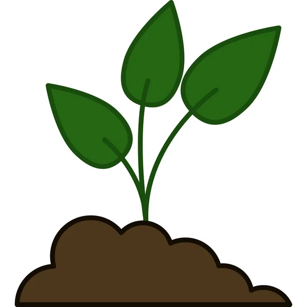 Seedling Plant Filled Outline Icon Vector — Wektor stockowy