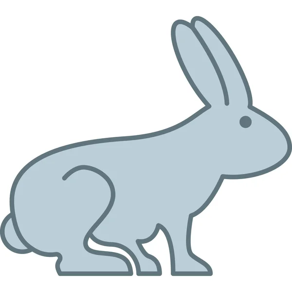 Rabbit Animal Filled Outline Icon Vector — 图库矢量图片