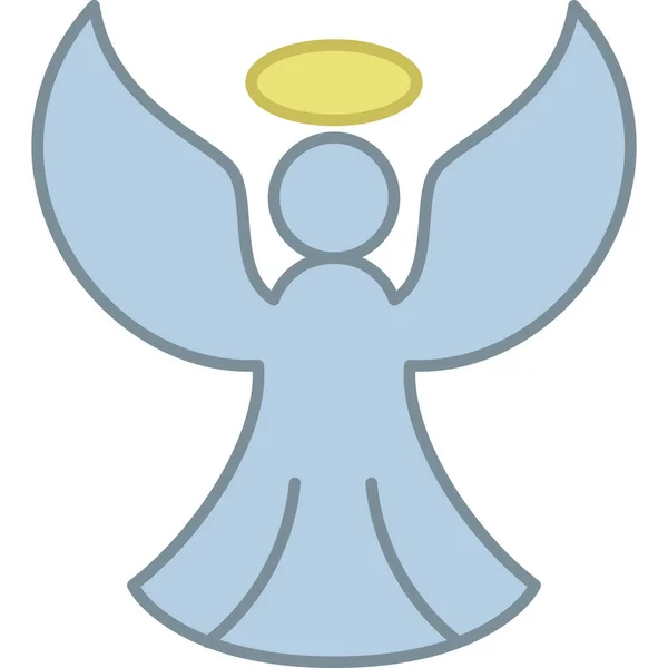 Άγγελος με το ιερό σημάδι γεμισμένο περίγραμμα εικονίδιο διάνυσμα — Διανυσματικό Αρχείο