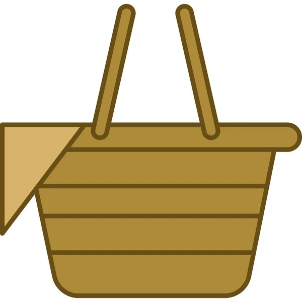 Picnic Basket Filled Outline Icon Vector —  Vetores de Stock