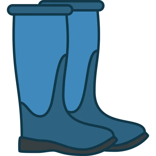 Rubber Boot Filled Outline Icon Vector — Stockvektor