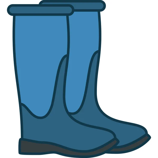 Rubber Boot Filled Outline Icon Vector — Stockvector