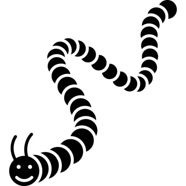 Caterpillar Insect Glyph Icon Vector — Stockvektor