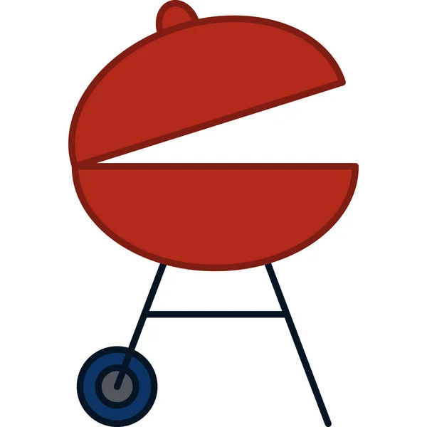 Barbecue Grill Gevulde contouren Icoon Vector — Stockvector