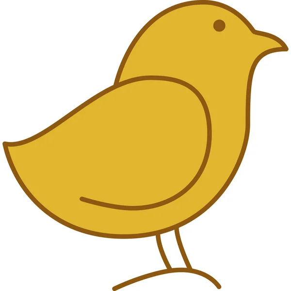 Chick Animal Filled Outline Icon Vector — Stock Vector