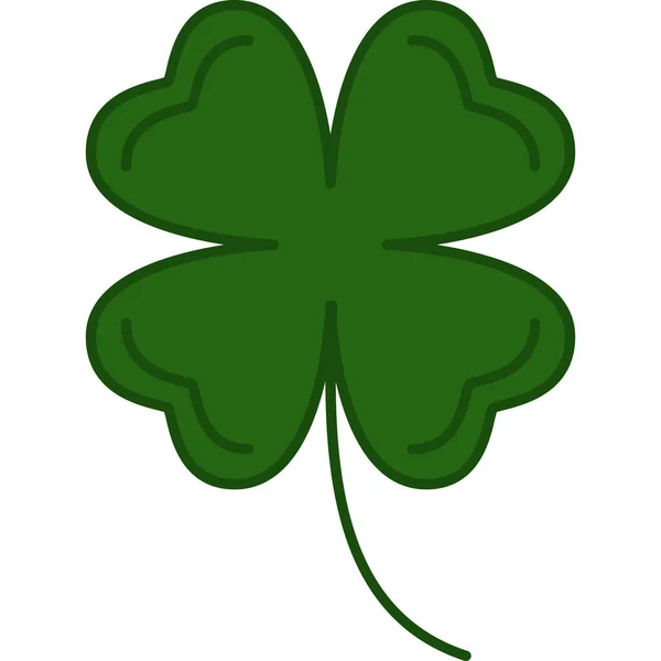 Four Leaf Clover Filled Outline Icon Vector — Vettoriale Stock