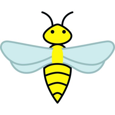 Bee Insect Filled Outline Icon Vector