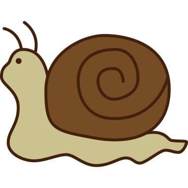 Snail Animal Filled Outline Icon Vector