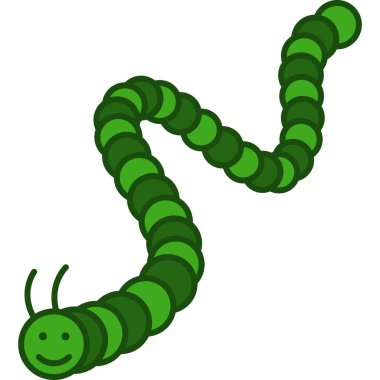 Caterpillar Insect Filled Outline Icon Vector
