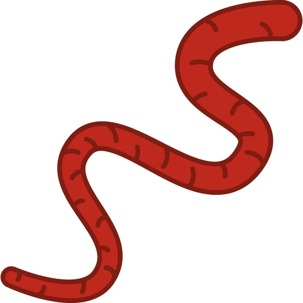 Earthworm Worm Filled Outline Icon Vector — Stockový vektor
