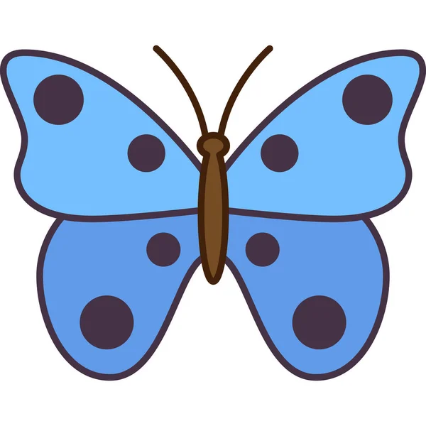 Vector de icono de contorno lleno de insectos mariposa — Archivo Imágenes Vectoriales