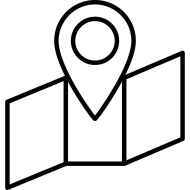 Harita Konumu Taslak Simge Vektörü