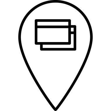 Harita Konumu Taslak Simge Vektörü