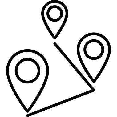 Seyahat Rotası Ana Hattı Simge Vektörü