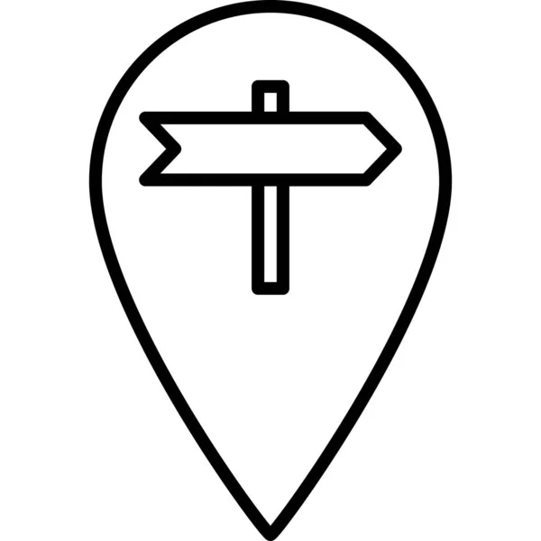Ubicación de la flecha Esquema Icono Vector — Archivo Imágenes Vectoriales