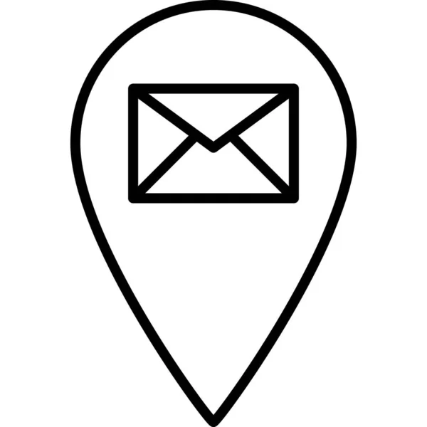 Ubicación del correo Esquema Icono Vector — Archivo Imágenes Vectoriales