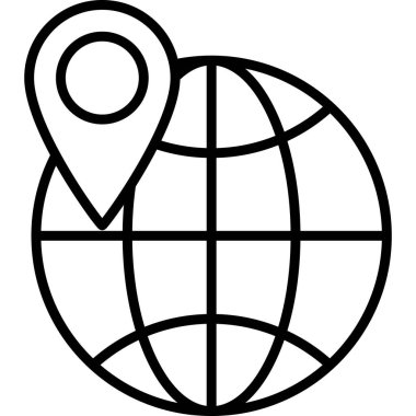 Dünya Konumu Ana Hattı Simge Vektörü