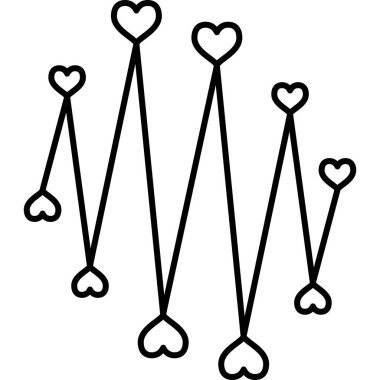 Kalp Atış Çizgisi Ana Hattı Simge Vektörü 