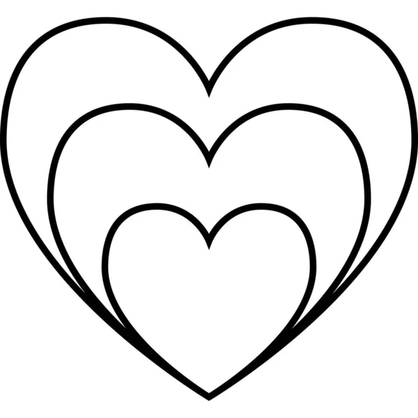 Vecteur d'icône de contour de coeur croissant — Image vectorielle