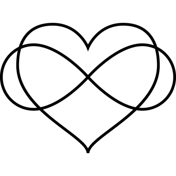 Infinity Heart Outline Icône vecteur — Image vectorielle