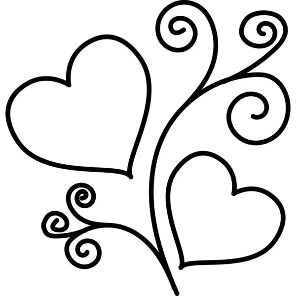 Floral Heart Outline Icône vecteur — Image vectorielle