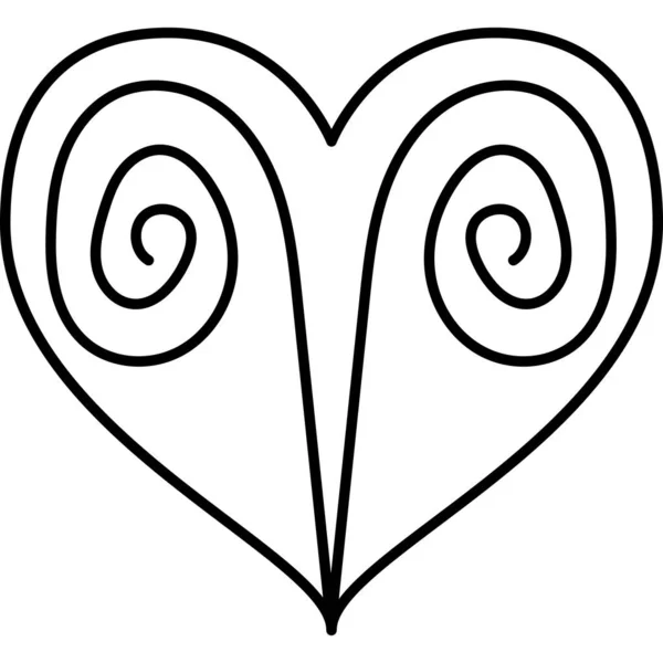 Serce Baran Zodiak znak zarys ikona wektor — Wektor stockowy