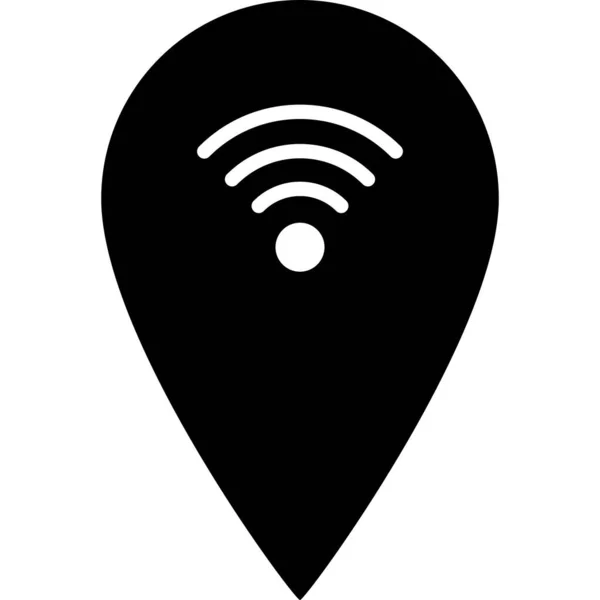 WiFi Location Glyph Icon Vector — Διανυσματικό Αρχείο