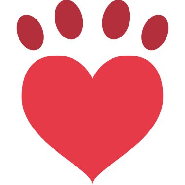 Paw Heart Doldurulmuş Simge Vektörü